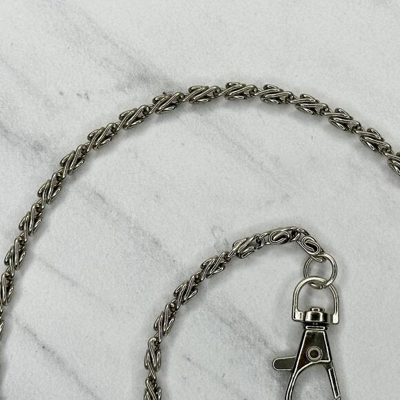 Silver Tone Swirl Chain Link Purse Handbag Bag Replacement Strap - Picture 8 of 9